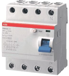 ABB SYSTEM PRO M COMPACT AARDLEKSCHAKELAAR 4P 63A 1A A TYPE SELECTIEF F 204 A S 63-1