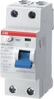 ABB AARDLEKSCHAKELAAR 2P 100A 30MA A TYPE KORTVERTRAAGD