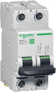 SCHNEIDER ELECTRIC MULTI 9 C60H-DC INSTALLATIEAUTOMAAT 2P 0.5 A C CURVE 500 V DC 10 KA