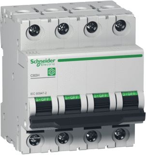 SCHNEIDER ELECTRIC MULTI 9 INSTALLATIEAUTOMAAT C60H 4-POLIG 2A B-KARAKTERISTIEK 415V 15KA 