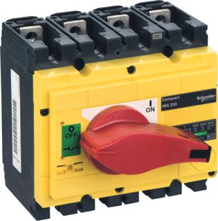 SCHNEIDER ELECTRIC INTERPACT INS250 4-POLIG ROOD/GEEL 