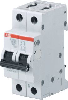 ABB S201 INSTALLATIEAUTOMAAT 1P-N D-KARAKTERISTIEK 1-6A IEC-EN 60898-1 6 KA-IEC60947-2 10 KA 2 MODULEN BREEDTE 35MM 