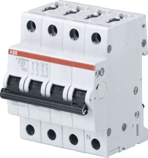 ABB S203M INSTALLATIEAUTOMAAT 3P-N C-KARAKTERISTIEK 13A IEC-EN 60898-1 10 KA-IEC60947-2 15 KA 4 MODULE BREEDTE 70MM