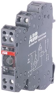 ABB R600-RB122 HULPRELAIS-INTERFACE SPOELSPANNING 24V 50-60HZ-24VDC CONTACT-2W AC1-6A SCHROEFKLEM DIN-RAIL MONTAGE-LED-