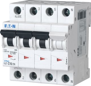 EATON INSTALLATIEAUTOMAAT 1A 4P INCL.NUL B-KAR 25KA 