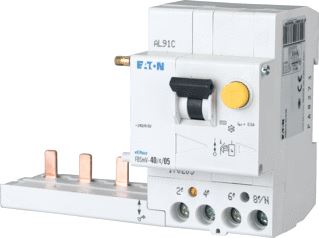 EATON FBSMV AANBOUW AARDLEKSCHAKELAAR VOOR PLS IN. 40A FOUTSTROOM 30MA TYPE A 4-POLIG 3 MODULEN BREEDTE 55MM STROOMST.V. 250A 