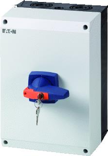 EATON LASTSCHEIDER IN KAST CI-K5 125A 4P OPBOUW IP65 DRAAIKNOP TE VERGRENDELEN MET CILINDERSLOT KLEUR KNOP: BLAUW