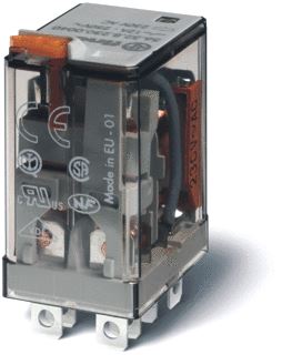 FINDER MINIATUUR VERMOGENSRELAIS (INSTEEKBAAR) 2 WISSELCONTACTEN 12 A /250VAC1 SPOELSPANNING 230 V AC CONTACTMATERIAAL AGNI