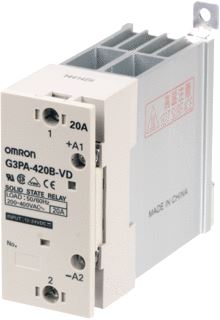 OMRON G3PA SOLID-STATERELAIS 1 FASE 200-480 VAC SECUNDAIR 20A STUURSPANNING 12-24VDC MONTAGE DIN-RAIL OF SCHROEFMONTAGE 