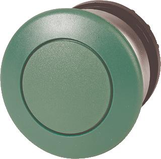 EATON RMQ-TITAN M22 FRONTELEMENT PADDESTOELDRUKKNOPSCHAKELAAR KLEUR GROEN KOP 36,5MM FRONT ROND 22,5MM INBOUW FRONTRING CHROOM 