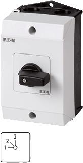 EATON T0-2-8230/I1 STAPPENSCHAKELAAR CONTACTEN: 3 20 A FRONTPLAAT: 1-3 45 GRADEN 3 STAPPE