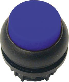 EATON RMQ-TITAN M22 FRONTELEMENT VERLICHTE PULSDRUKKNOP HOGE LENS KLEUR BLAUW FRONT ROND 22,5MM INBOUW KUNSTSTOF FRONTR. ZWART 