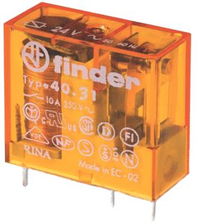 FINDER INSTEEK-/PRINTRELAIS RASTER 3.5 MM 1X WISSEL 10 A/250VAC SPOELSPANNING 6 V AC CONTACTMATERIAAL AGNI 