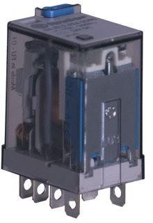 FINDER MINIATUUR VERMOGENSRELAIS (INSTEEKBAAR) 2 WISSELCONTACTEN 12 A/250VAC SPOELSPANNING 24VDC CONTACTMATERIAAL AGNI