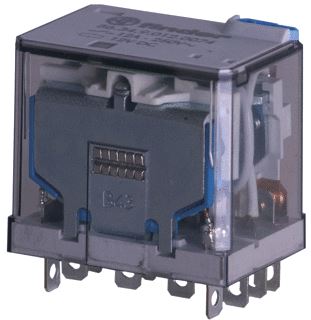 FINDER MINIATUUR VERMOGENSRELAIS (INSTEEKBAAR) 4 WISSELCONTACTEN 12 A/250VAC SPOELSPANNING 60VDC CONTACTMATERIAAL AGSNO2 