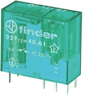FINDER INSTEEK-/PRINTRELAIS RASTER 5 MM 1 MAAKCONTACT 16 A/250VAC SPOELSPANNING 5 V AC/DC BISTABIEL CONTACTMATERIAAL AGSNO2 