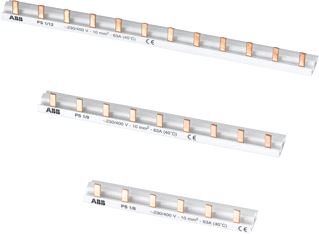 ABB KAMRAIL 1-FASE 57P VOOR 57 APPARATEN 80A 400V GEISOLEERD AANSLUITING PEN DELINGSMAAT 17MM DOORSNEDE 10MM2 1037MM 