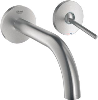 GROHE ATRIO NEW INBOUWMENGKRAAN AFBOUWDEEL S-SIZE WAND EENGREEPS 2-GATS G1/2 185MM VOORSPRONG UITLOOP VAST SUPERSTEEL 