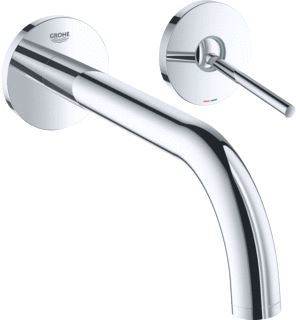 GROHE ATRIO NEW INBOUWMENGKRAAN AFBOUWDEEL S-SIZE WAND EENGREEPS 2-GATS G1/2 221MM VOORSPRONG UITLOOP VAST CHROOM 