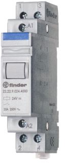 FINDER INSTALLATIERELAIS 17,4 MM BREED 2 MAAKCONTACTEN 20 A /250VAC SPOELSPANNING 12VDC CONTACTMATERIAAL AGSNO2