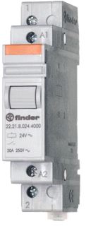 FINDER INSTALLATIERELAIS 17,4 MM BREED 1 MAAKCONTACT 20 A /250VAC SPOELSPANNING 12VDC CONTACTMATERIAAL AGSNO2