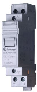 FINDER IMPULSRELAIS 17,4 MM BREED 2 CONTACTEN 16 A /250VAC VOLGENS SCHAKELPROGRAMMA (4 POS.) 12VDC CONTACTMATERIAAL AGSNO2