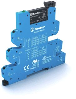 FINDER INTERFACERELAIS (VOET+RELAIS) MASTERINPUT PUSH-IN AANSLUITING 6,2MM 1 WISSELCONTACT 6A/250VAC SPOELSPANNING 6 VAC/DC