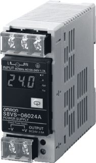 OMRON VOEDING S8VS 24VDC/2,5A 60W DIN-RAIL 100-240VAC PRIMAIR GESLOTEN BEHUIZING SCHROEFAANSLUITING 