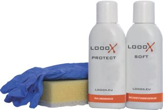 LOOOX RVS BEHANDELINGSKIT (100ML SOFT 100ML PROTECT SPONS EN LATEX HANDSCHOENEN) 