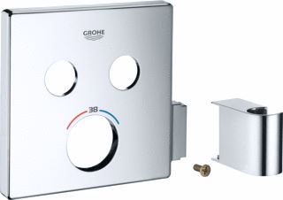 GROHE SMARTCONTROL AFDEKROZET VIERKANT CHROOM (VOOR THERMOSTAAT MET 2 KLEPPEN EN GEINTEGREERDE DOUCHEHOUDER) 