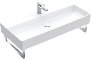 VILLEROY & BOCH MEMENTO 2.0 WASTAFEL HOEKIG 3-GATS DOORGESTOKEN OVERLOOP WAND 470 X 1000MM (DXB) WIT ALPINE KERAMIEKPLUS