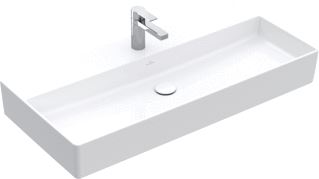 VILLEROY & BOCH MEMENTO 2.0 WASTAFEL HOEKIG 3-GATS DOORGESTOKEN OVERLOOP WAND 470 X 1000MM (DXB) WIT ALPINE KERAMIEKPLUS