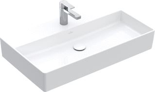 VILLEROY & BOCH MEMENTO 2.0 WASTAFEL HOEKIG 3-GATS DOORGESTOKEN OVERLOOP WAND 470 X 800MM (DXB) WIT ALPINE KERAMIEKPLUS 