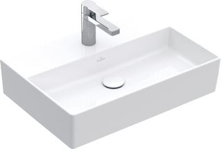 VILLEROY & BOCH MEMENTO 2.0 WASTAFEL HOEKIG 3-GATS DOORGESTOKEN OVERLOOP WAND 420 X 600MM (DXB) WIT ALPINE KERAMIEKPLUS