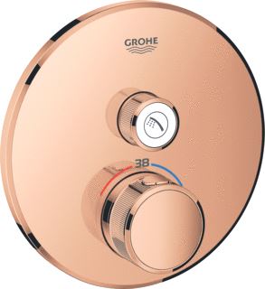 GROHE GROHTHERM SMARTCONTROL OPBOUWDEEL DOUCHETHERMOSTAATKRAAN ROND EENGREEPS 1-GATS WARM SUNSET 