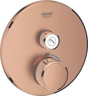 GROHE GROHTHERM SMARTCONTROL OPBOUWDEEL DOUCHETHERMOSTAATKRAAN ROND EENGREEPS 1-GATS WARM SUNSET GEBORSTELD 