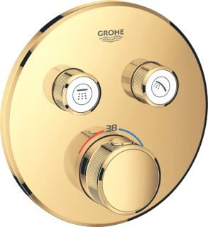 GROHE GROHTHERM SMARTCONTROL OPBOUWDEEL DOUCHETHERMOSTAATKRAAN ROND EENGREEPS 1-GATS 2X UITGANG OMSTEL COOL SUNRISE