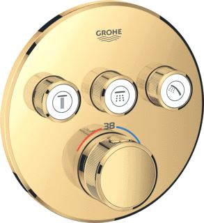 GROHE GROHTHERM SMARTCONTROL OPBOUWDEEL DOUCHETHERMOSTAATKRAAN ROND EENGREEPS 1-GATS 3X UITGANG OMSTEL COOL SUNRISE