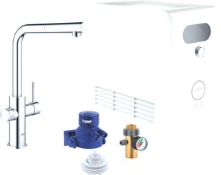 GROHE BLUE PROFESSIONAL KEUKENMENGKRAAN MET KOELER DUO EENGREEPS UITTREKBAAR WIFI BLUETOOTH 223MM L-UITLOOP DRAAIBAAR CHROOM 