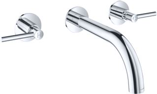 GROHE ATRIO NEW INBOUWMENGKRAAN AFBOUWDEEL S-SIZE WAND TWEEGREEPS 3-GATS G1/2 180MM VOORSPRONG UITLOOP VAST CHROOM 