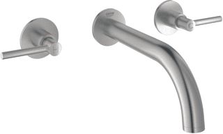 GROHE ATRIO NEW INBOUWMENGKRAAN AFBOUWDEEL S-SIZE WAND TWEEGREEPS 3-GATS G1/2 180MM VOORSPRONG UITLOOP VAST SUPERSTEEL 