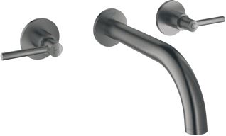 GROHE ATRIO NEW INBOUWMENGKRAAN AFBOUWDEEL S-SIZE WAND TWEEGREEPS 3-GATS G1/2 180MM UITLOOP VAST HARD GRAPHITE GEBORSTELD 