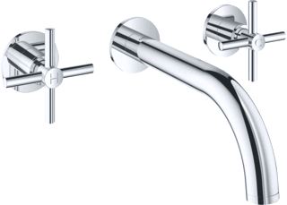 GROHE ATRIO NEW INBOUWMENGKRAAN AFBOUWDEEL S-SIZE WAND TWEEGREEPS KRUIS 3-GATS G1/2 180MM VOORSPRONG UITLOOP VAST CHROOM 