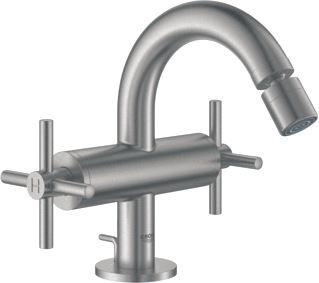 GROHE ATRIO NEW BIDETMENGKRAAN M-SIZE TREKWASTE TWEEGREEPS KRUIS 1-GATS 167MM HOOGTE 126MM C-UITLOOP VAST SUPERSTEEL 