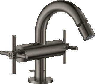 GROHE ATRIO NEW BIDETMENGKRAAN M-SIZE TREKWASTE TWEEGREEPS KRUIS 1-GATS 167MM HOOGTE 126MM C-UITLOOP VAST HARD GRAPHITE GEB 