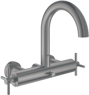 GROHE ATRIO NEW BADMENGKRAAN WAND TWEEGREEPS KRUIS 2-GATS OMSTELINRICHTING 150+/-11MM HART 248MM UITLOOP VAST SUPERSTEEL 