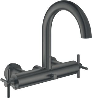 GROHE ATRIO NEW BADMENGKRAAN WAND TWEEGREEPS KRUIS 2-GATS OMSTELINRICHTING 150+/-11MM HART 248MM UITLOOP VAST HARD GRAPHITE 