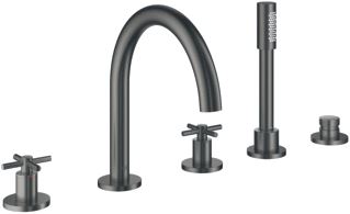 GROHE ATRIO NEW BADRANDCOMBINATIE TWEEGREEPS KRUIS 5-GATS MET OMSTELINRICHTING 230MM UITLOOP VAST HARD GRAPHITE GEB 