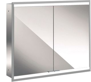 EMCO ASIS PRIME 2 SPIEGELKAST INBOUW MET 2 DEUREN MET LED VERLICHTING MET LICHTPAKKET 80X73CM MET VERSPIEGELDE ACHTERWAND 