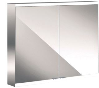 EMCO ASIS PRIME 2 SPIEGELKAST OPBOUW MET 2 DEUREN MET LED VERLICHTING MET LICHTPAKKET 80X70CM MET WITTE GLAZEN ACHTERWAND 